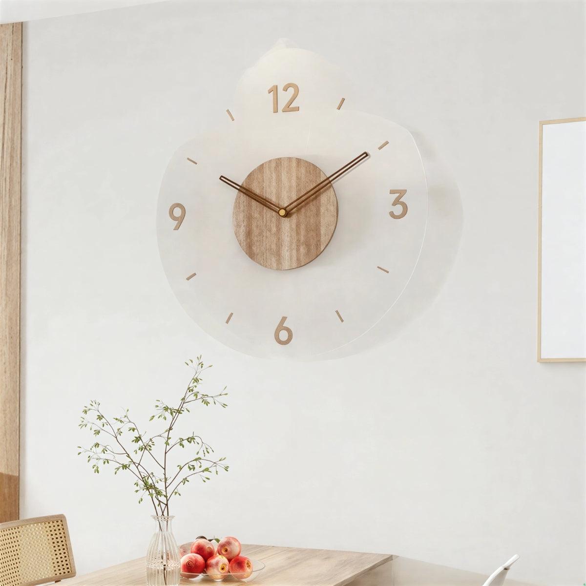 Orologio da Parete Silenzioso in Stile Mid Century Nordic per Decorazione d'Interni Contemporanei