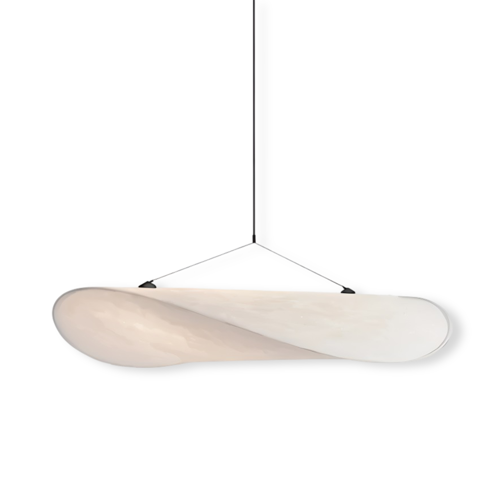 Auréline – Lampada a sospensione artigianale in tessuto e metallo con illuminazione LED