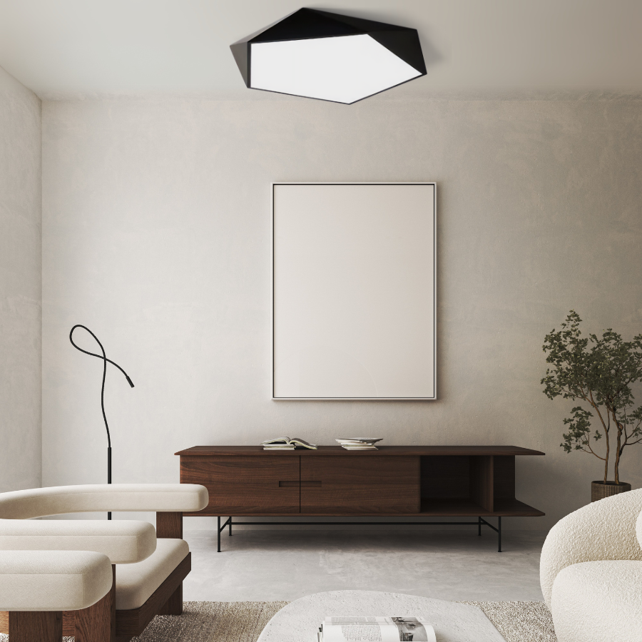 Veluna | Lampada da soffitto LED geometrica con profilo sottile per illuminazione interna moderna