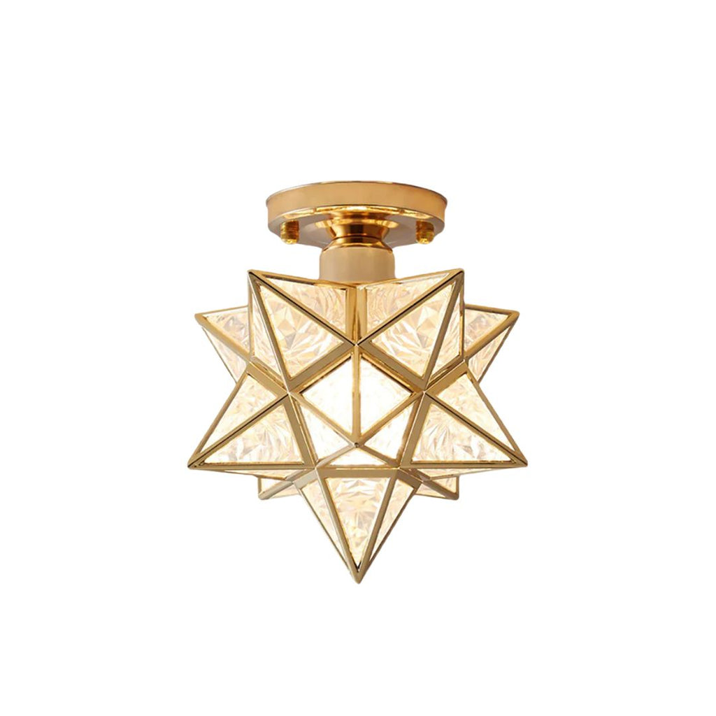 Alvessa | Lampada da soffitto a forma di stella con finitura dorata per un'illuminazione interna calda
