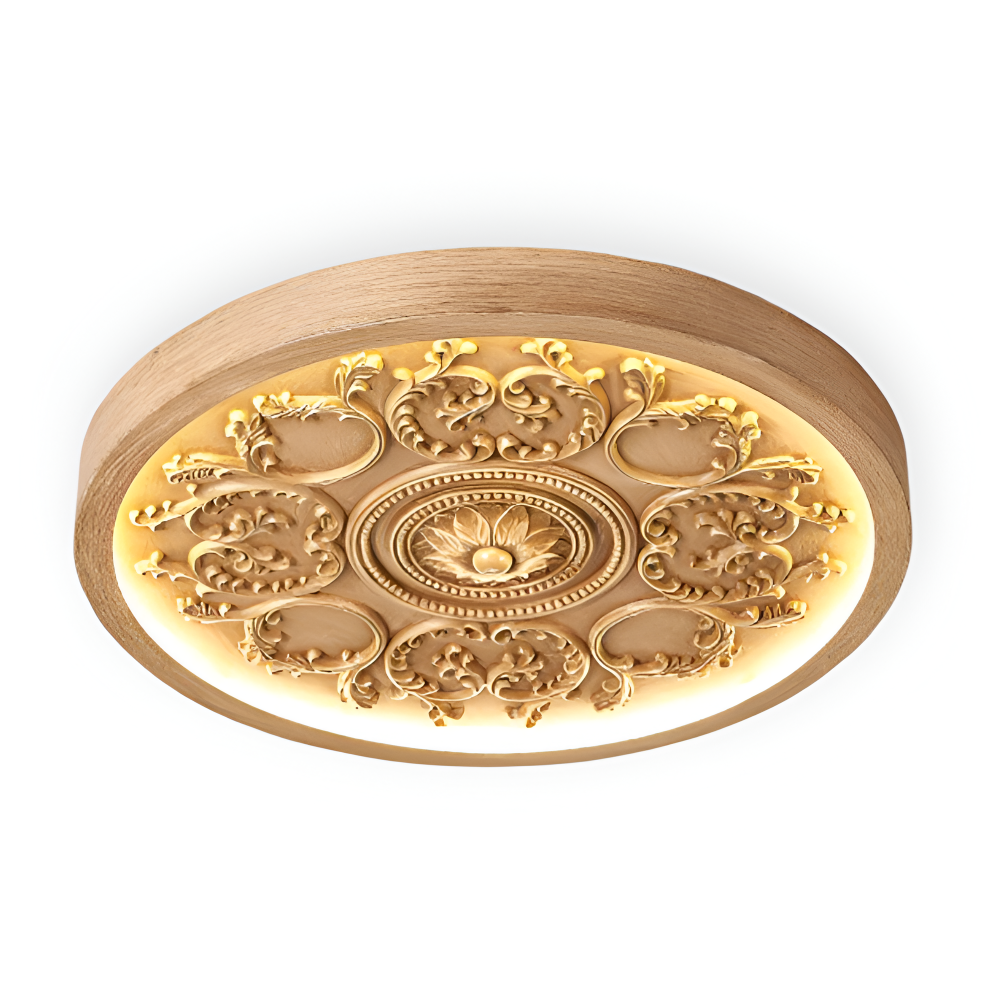 FloraGlow – Lampada da soffitto LED intagliata in resina con design minimalista