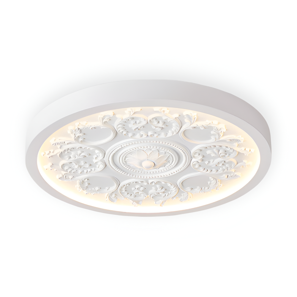 FloraGlow – Lampada da soffitto LED intagliata in resina con design minimalista