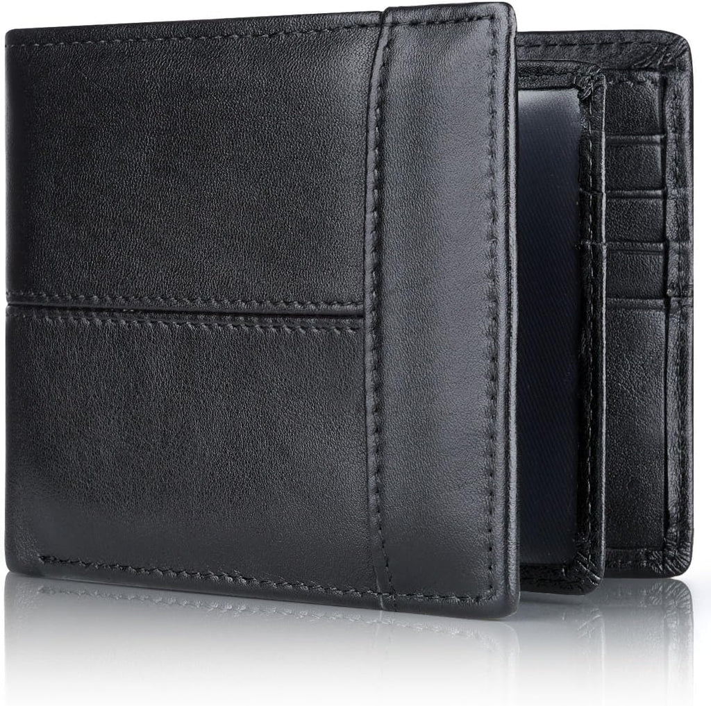 SAFEPOCKET – Portafoglio in vera pelle con blocco RFID per uomini
