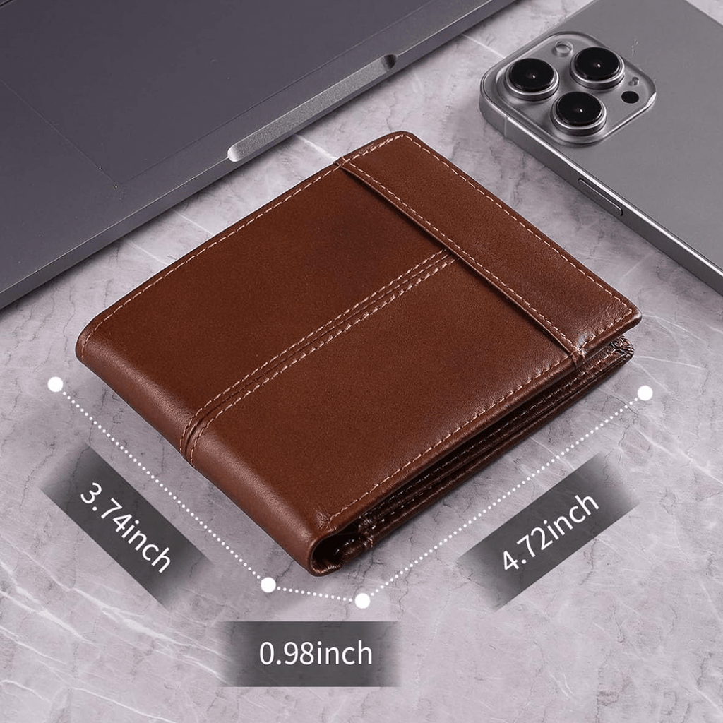 SAFEPOCKET – Portafoglio in vera pelle con blocco RFID per uomini