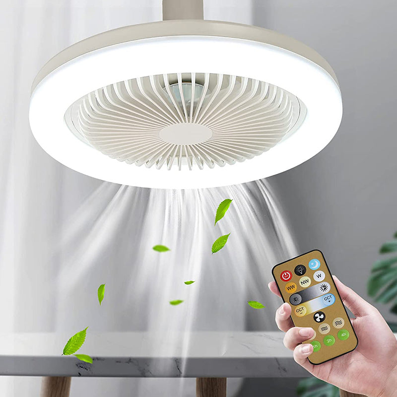 Ventilatore a Soffitto con Luce e Telecomando con Anello LED Rotondo