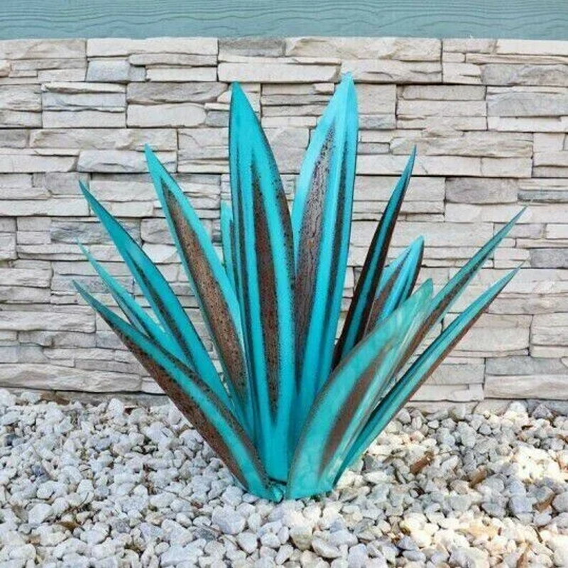 Lampada da giardino solare a forma di agave | Fatto a mano | Aspetto arrugginito | Solarave