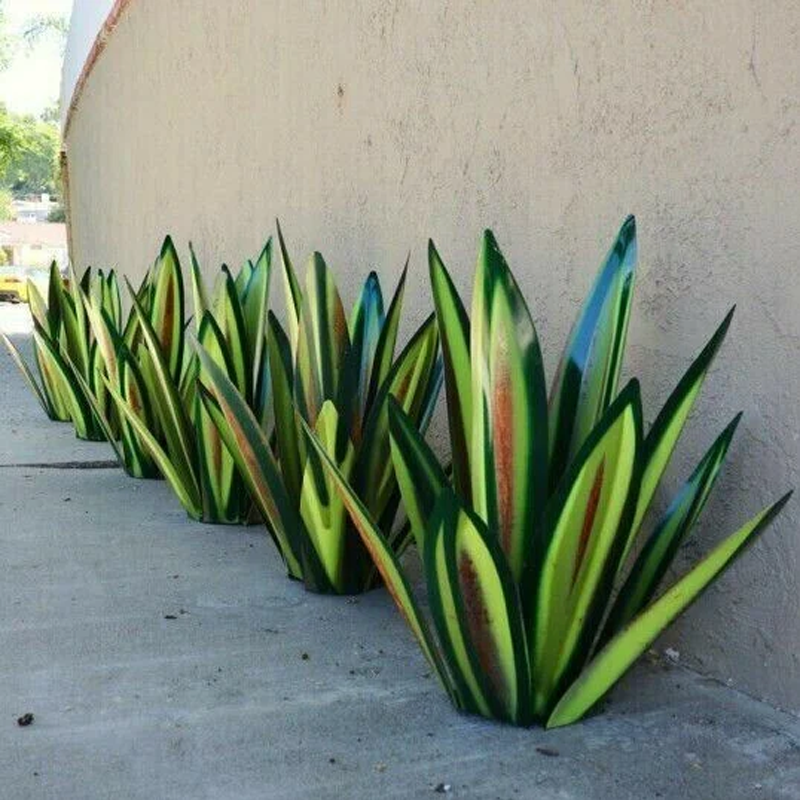 Lampada da giardino solare a forma di agave | Fatto a mano | Aspetto arrugginito | Solarave