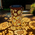 Lanterna da Giardino Solare | Motivo Fiori | Proiezione di Luce | GardenFlare