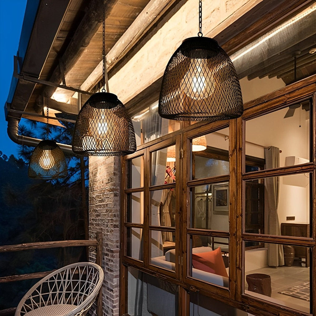 Lanterna a Campana Solare | Rattan Boho | Resistente alle Intemperie | NatureLume