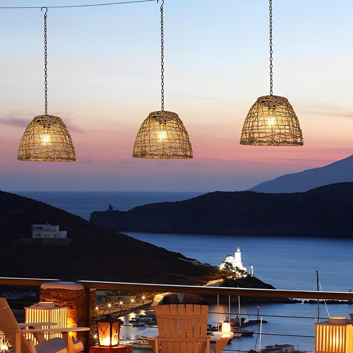 Lanterna a Campana Solare | Rattan Boho | Resistente alle Intemperie | NatureLume