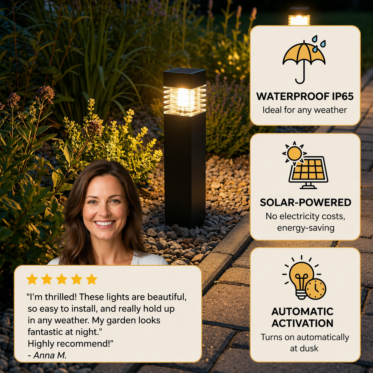 Solar-LED Luci da Giardino | Impermeabili | Automatiche | SolarPath