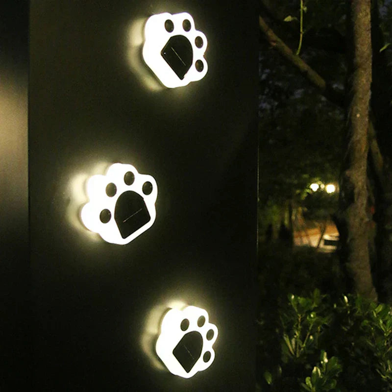 Lampade LED solari a forma di zampa per giardino e sentiero | 9 ore di durata luminosa | Motivo a zampa di cane | Trailpaws