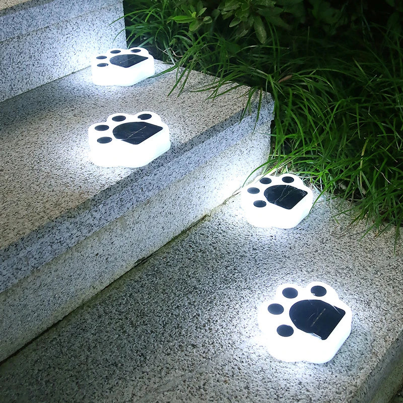 Lampade LED solari a forma di zampa per giardino e sentiero | 9 ore di durata luminosa | Motivo a zampa di cane | Trailpaws