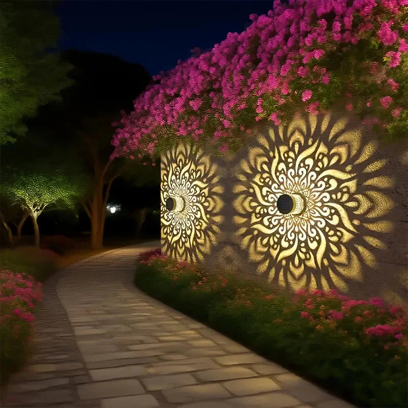 Lanterna Solare con Motivo Ombra | Accensione Automatica al Crepuscolo | Resistente alle Intemperie | GiardinoLuma