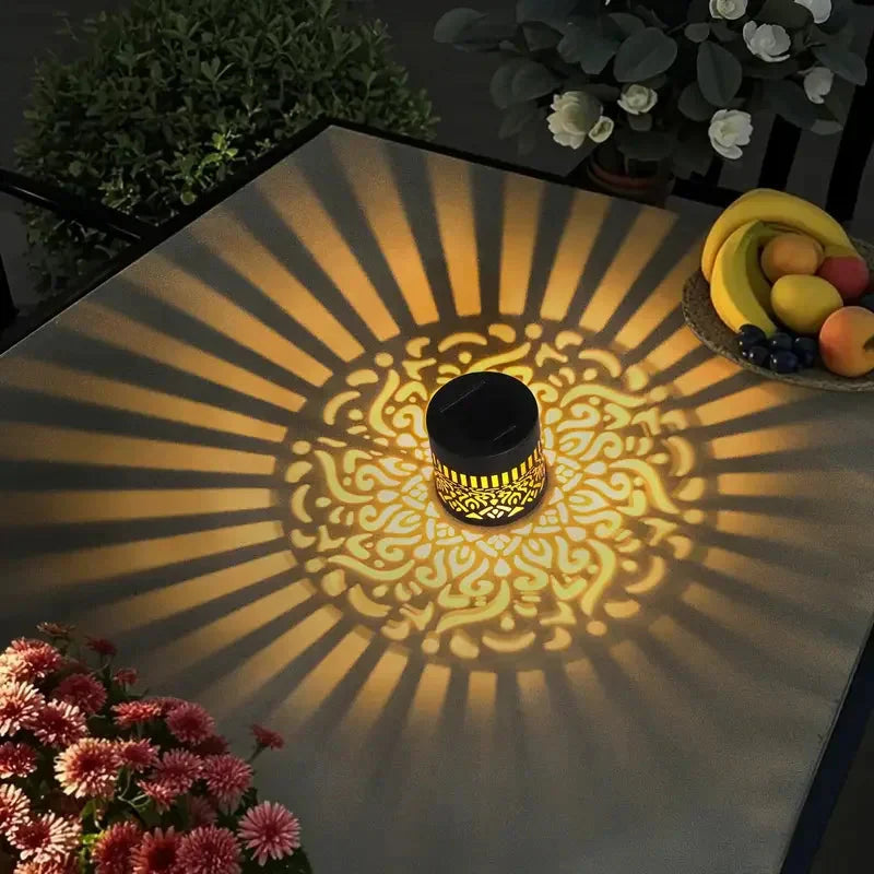Lanterna Solare con Motivo Ombra | Accensione Automatica al Crepuscolo | Resistente alle Intemperie | GiardinoLuma