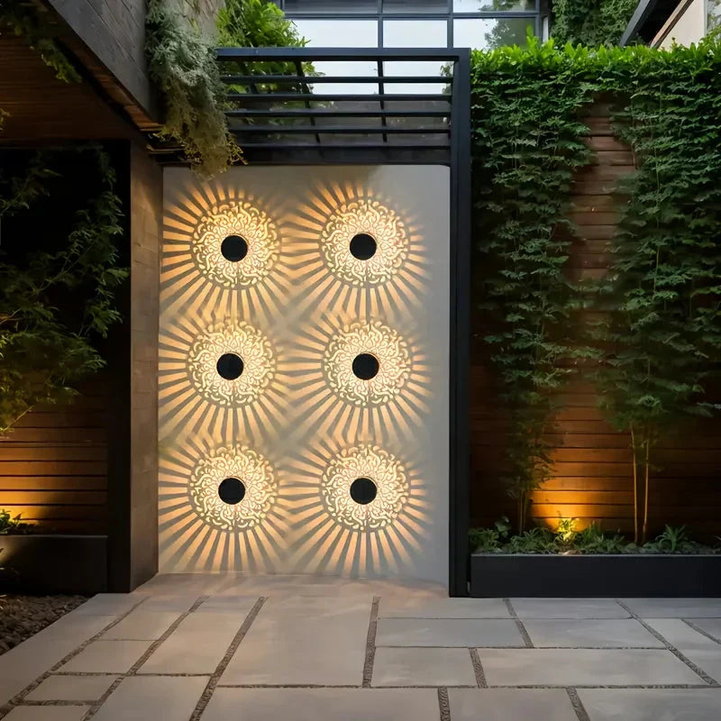 Lanterna Solare con Motivo Ombra | Accensione Automatica al Crepuscolo | Resistente alle Intemperie | GiardinoLuma