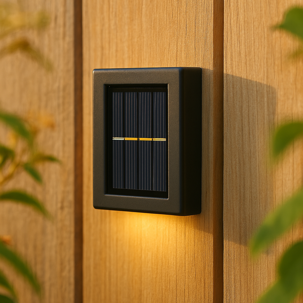 SolarGlow Luxe Lampade da Parete Solari – Senza Fili, Eleganti & Pronte per Serate Calde