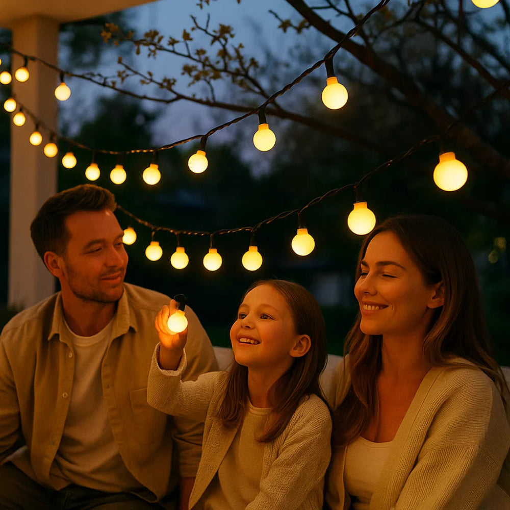 Illuminazione esterna solare a LED striscia luminosa – Illuminazione da giardino impermeabile per decorazione, 10 metri Bianco caldo