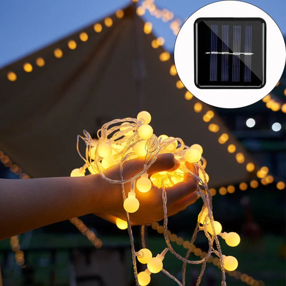 Illuminazione esterna solare a LED striscia luminosa – Illuminazione da giardino impermeabile per decorazione, 10 metri Bianco caldo