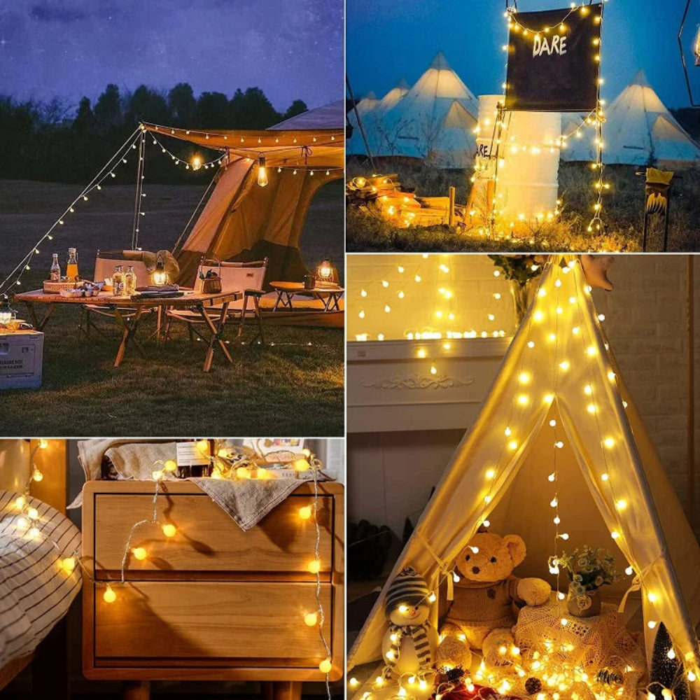 Illuminazione esterna solare a LED striscia luminosa – Illuminazione da giardino impermeabile per decorazione, 10 metri Bianco caldo