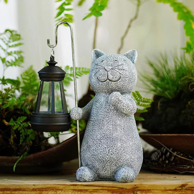 Illuminazione a energia solare | Statua di gatto | Resistente alle intemperie | Lumikitty