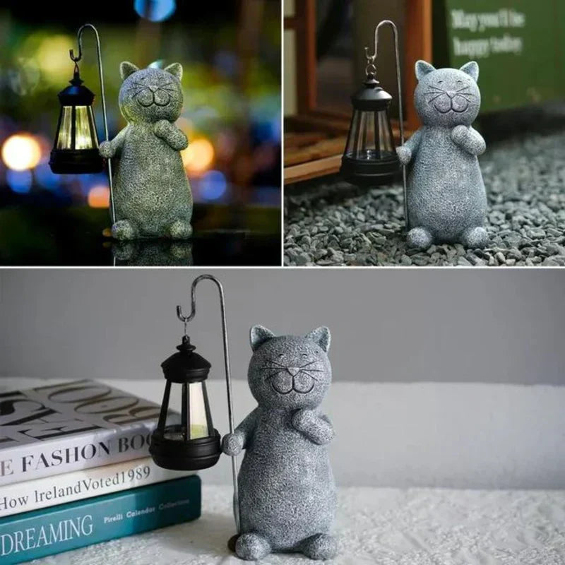 Illuminazione a energia solare | Statua di gatto | Resistente alle intemperie | Lumikitty