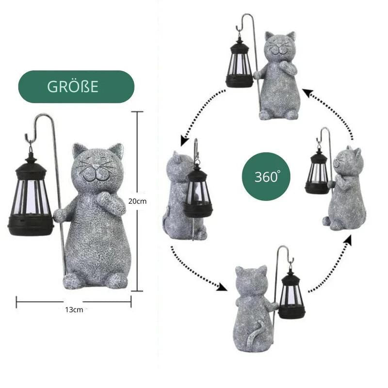 Illuminazione a energia solare | Statua di gatto | Resistente alle intemperie | Lumikitty