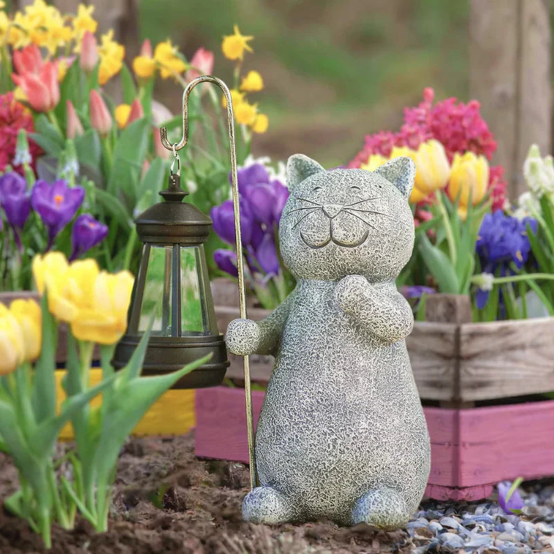 Illuminazione a energia solare | Statua di gatto | Resistente alle intemperie | Lumikitty