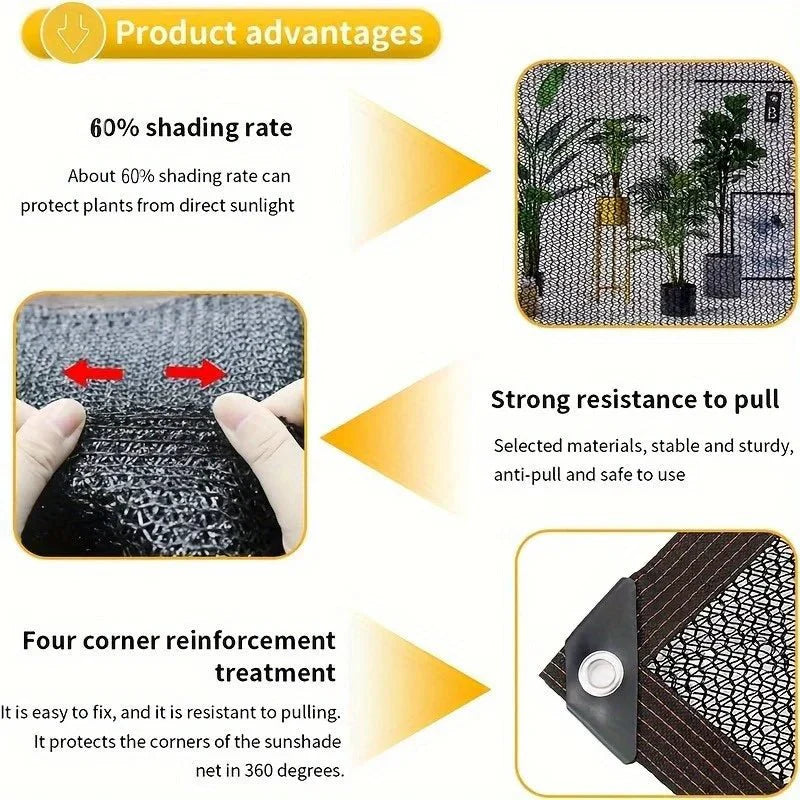 Protezione solare per serra e giardino | Rete ombreggiante UV | Resistente alle intemperie | Darkweave