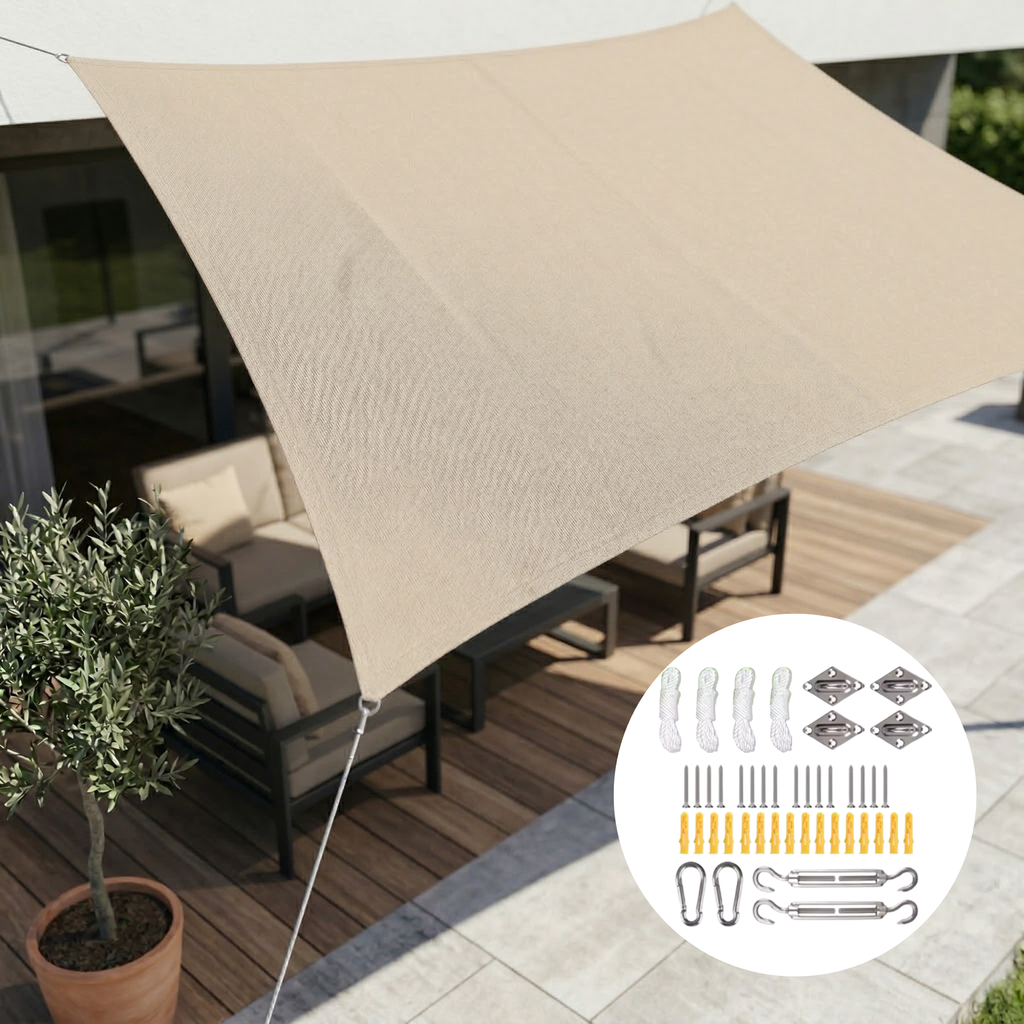 Tenda da Sole Rettangolare Impermeabile | Tessuto Outdoor Impermeabile | Protezione UV | SkyCover