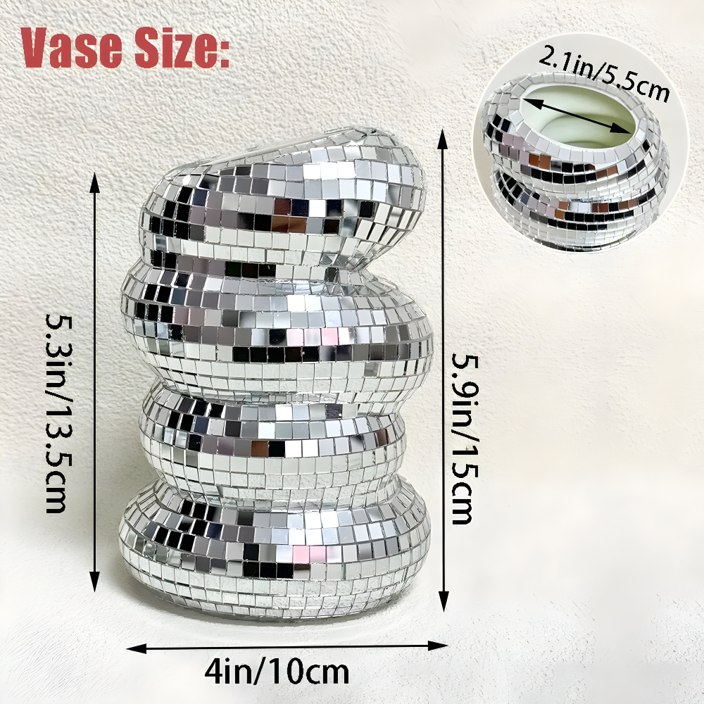 LumoSpiral – Vaso Disco Brillante in Design a Specchio