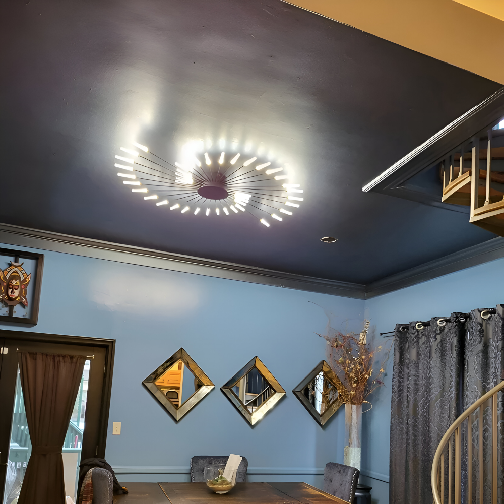 AureaSpiral – Lampada da soffitto LED di lusso con design ispirato ai fuochi d'artificio