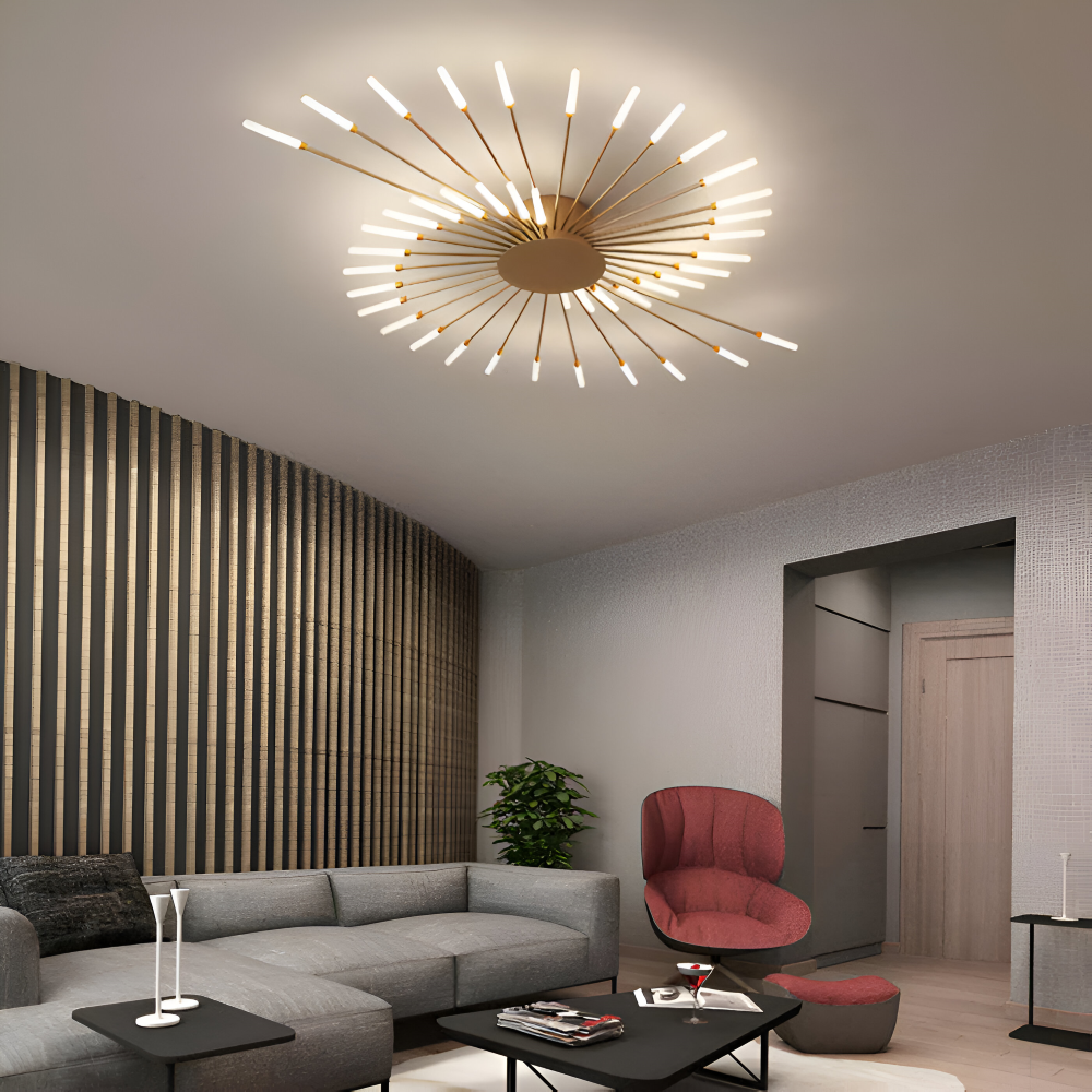 AureaSpiral – Lampada da soffitto LED di lusso con design ispirato ai fuochi d'artificio