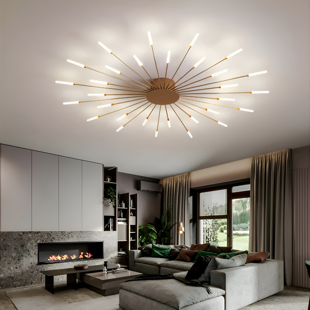 AureaSpiral – Lampada da soffitto LED di lusso con design ispirato ai fuochi d'artificio