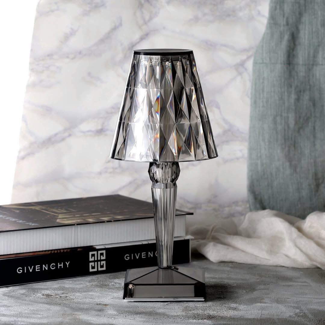 Lumière Cristal - Lampada da Tavolo Cristallina Senza Fili con Controllo Touch e Tre Modalità di Luce