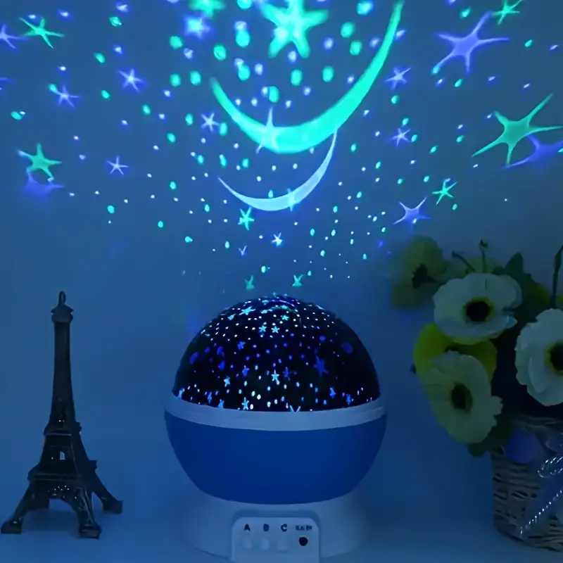 Lampada notturna proiettore di stelle con copertura a cupola rotante
