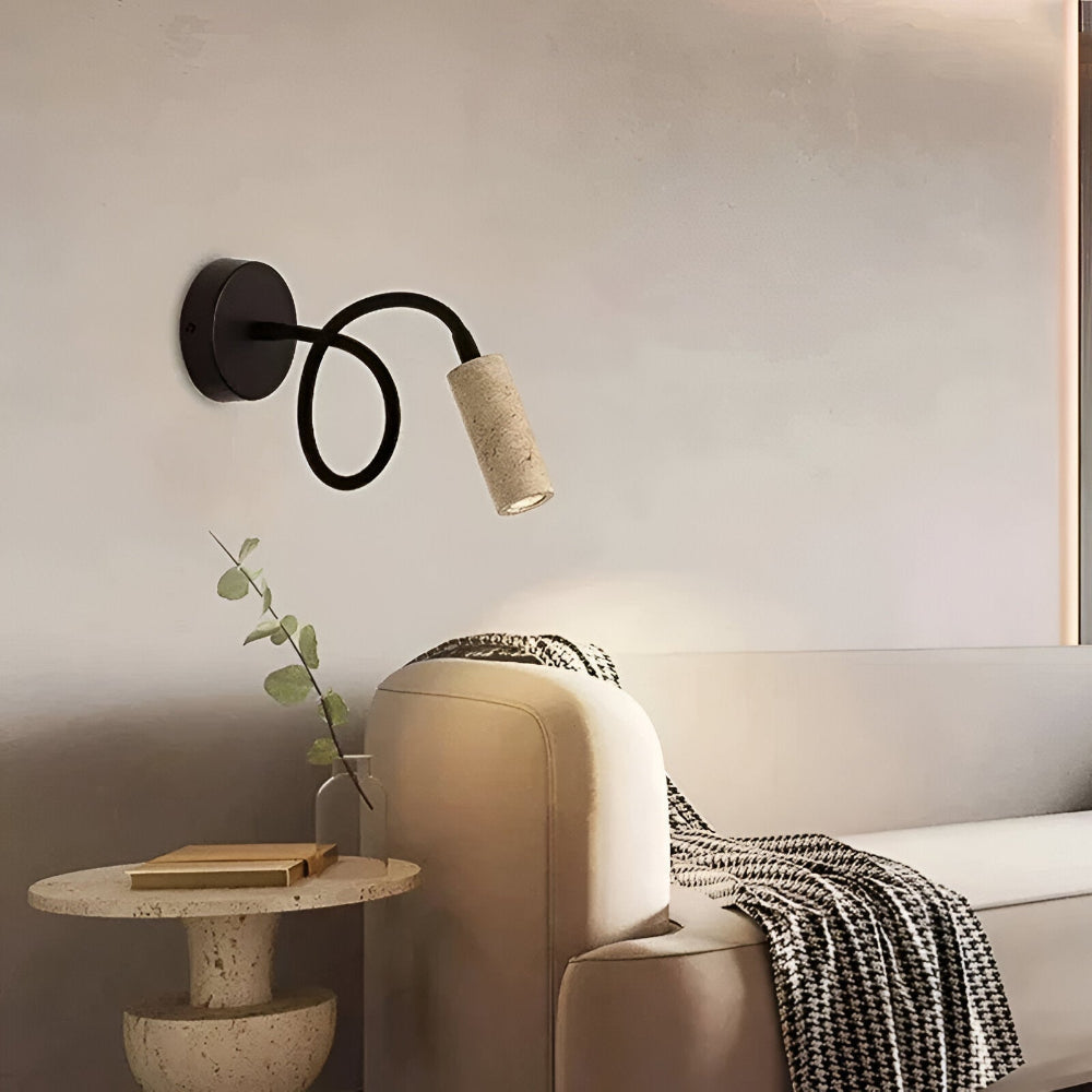Travino – Lampada da Parete in Marmo Elegante | Illuminazione da Parete in Travertino Giallo