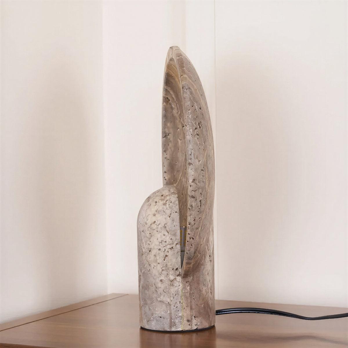 Lampada da Tavolo in Pietra con Design Circolare