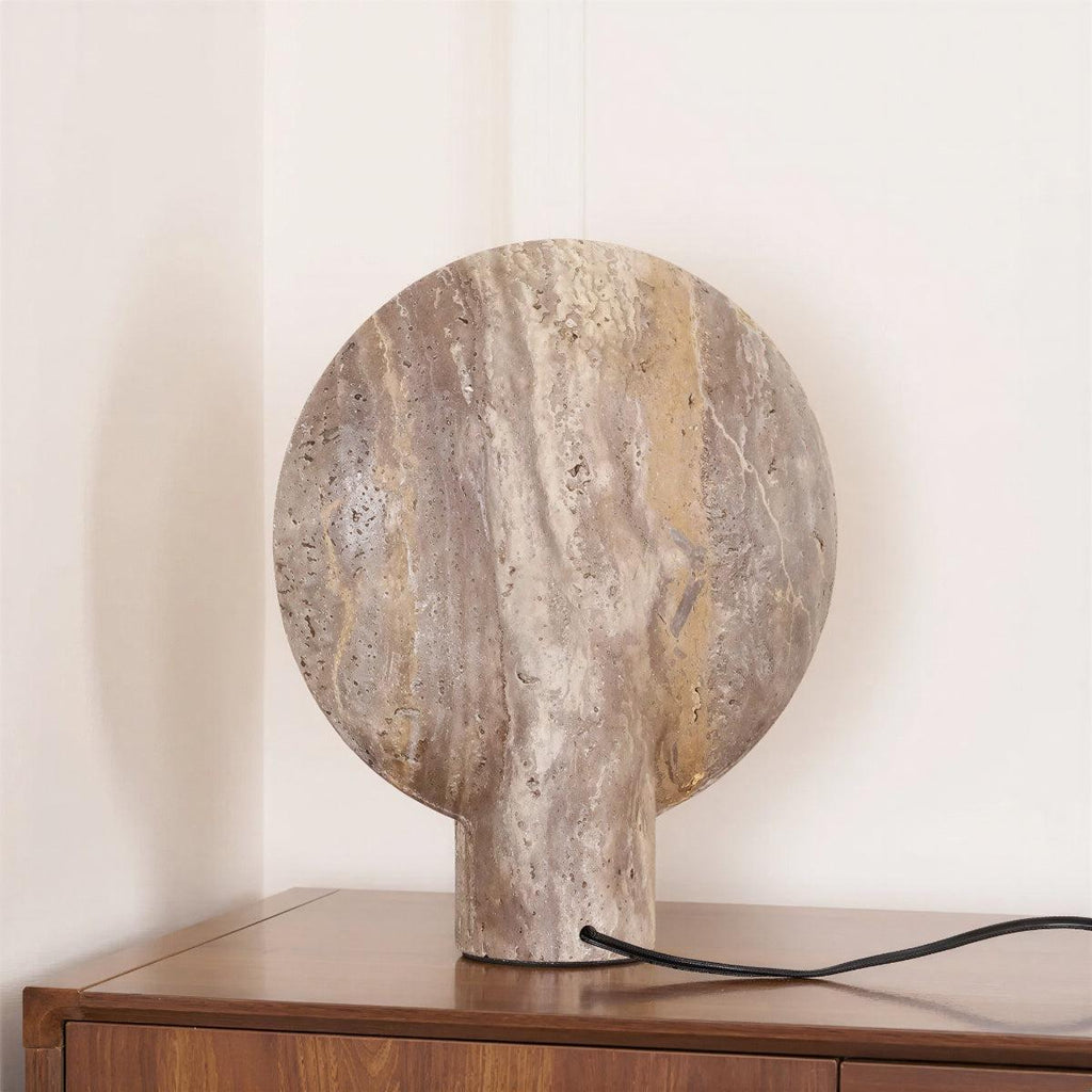 Lampada da Tavolo in Pietra con Design Circolare