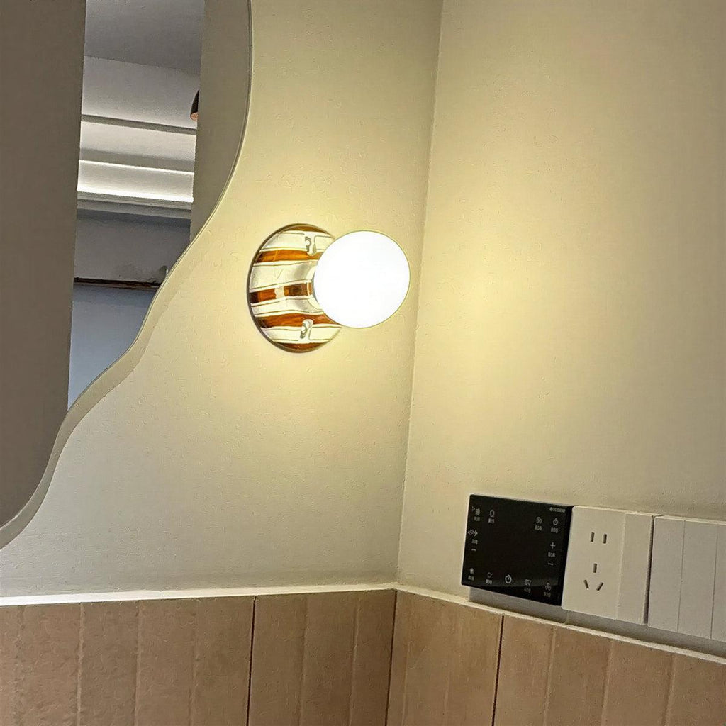 Lampada da Parete a Incasso Striata con Design a Bulbo Globoso