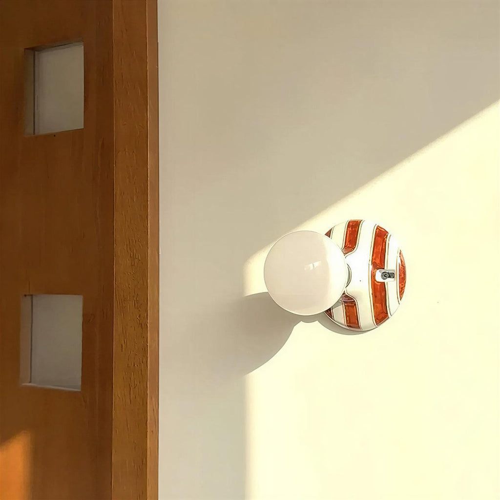 Lampada da Parete a Incasso Striata con Design a Bulbo Globoso