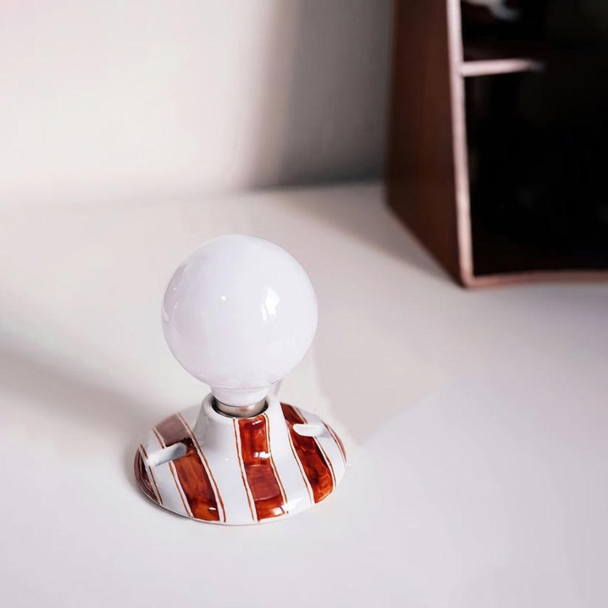 Lampada da Parete a Incasso Striata con Design a Bulbo Globoso