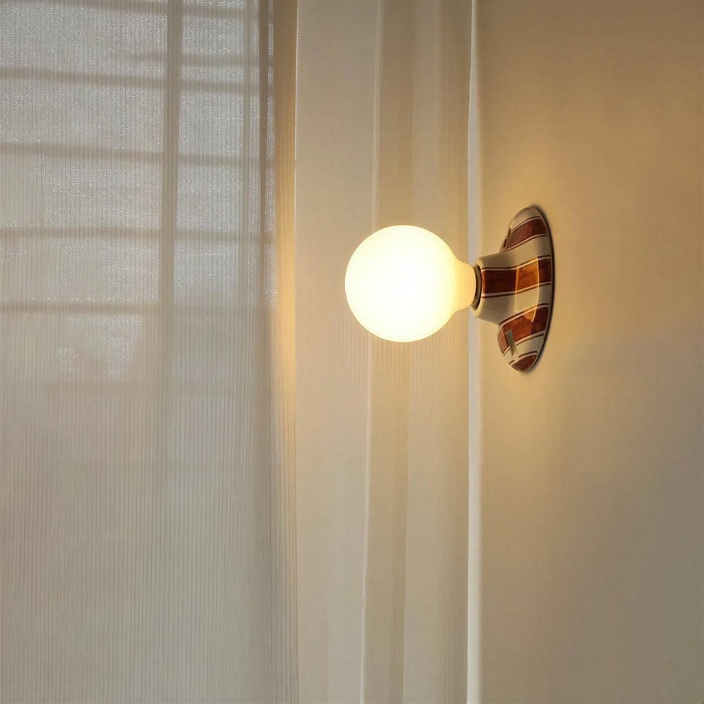 Lampada da Parete a Incasso Striata con Design a Bulbo Globoso
