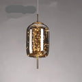 Elegante Lampada Pendente con Paralume in Vetro e Motivo Fatato