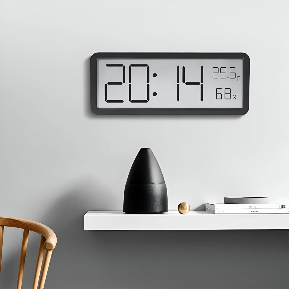 Ione - Orologio da parete LED digitale con temperatura e umidità