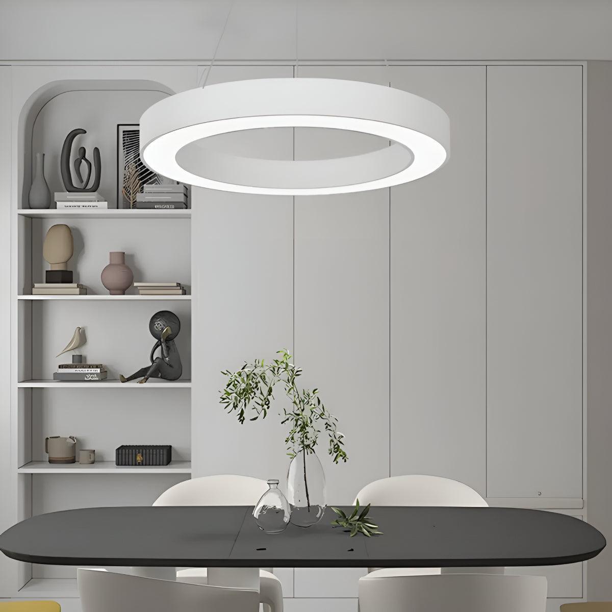 Lampada a Sospensione Circolare con Anello Rotondo per Soffitto Ufficio