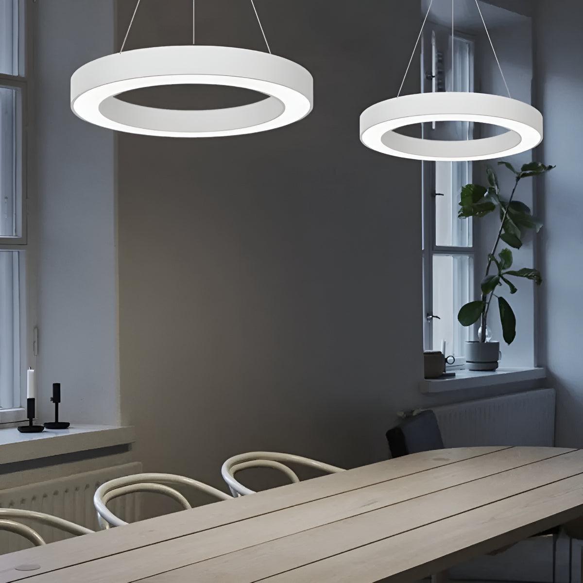 Lampada a Sospensione Circolare con Anello Rotondo per Soffitto Ufficio