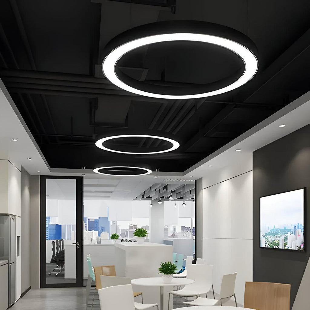 Lampada a Sospensione Circolare con Anello Rotondo per Soffitto Ufficio