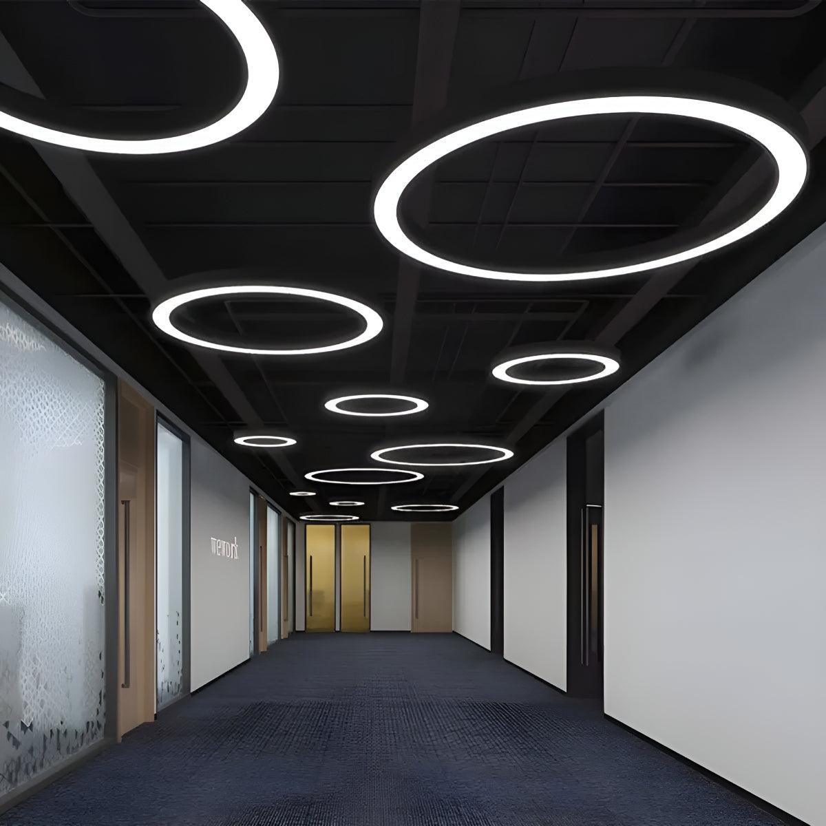 Lampada a Sospensione Circolare con Anello Rotondo per Soffitto Ufficio
