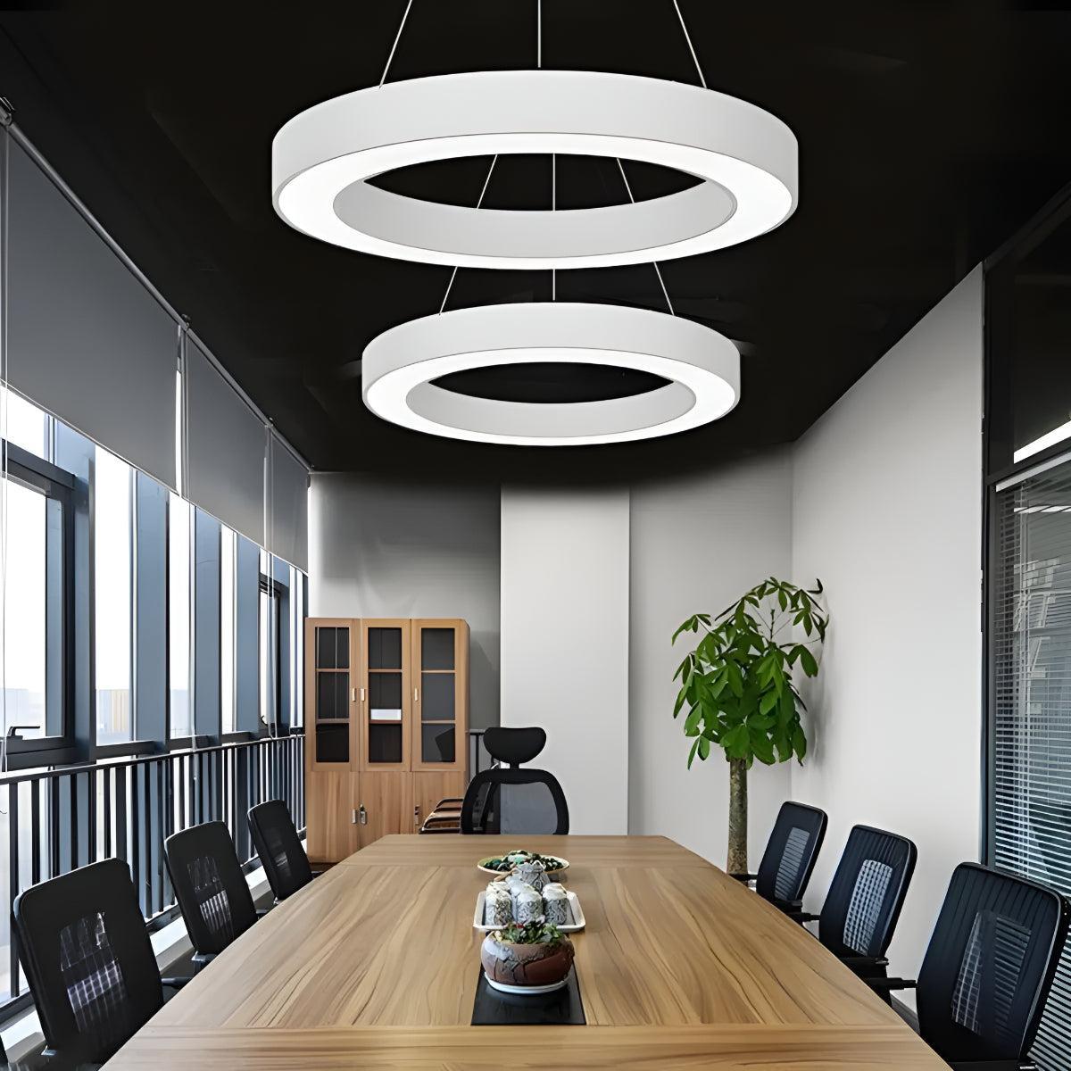 Lampada a Sospensione Circolare con Anello Rotondo per Soffitto Ufficio